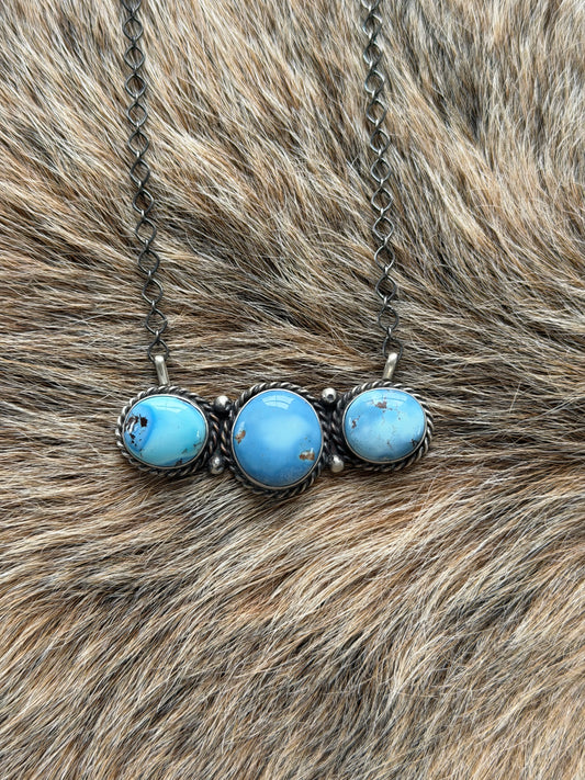 Golden Hills Turquoise Cluster Bar Necklace