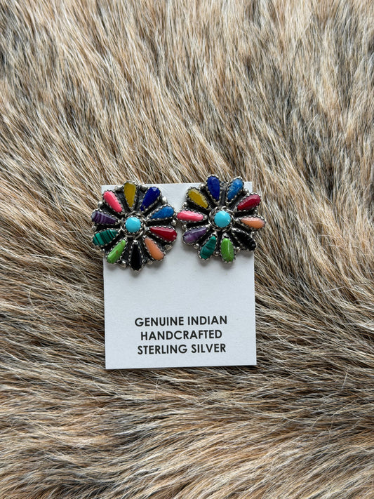 Multicolor Cluster Earrings