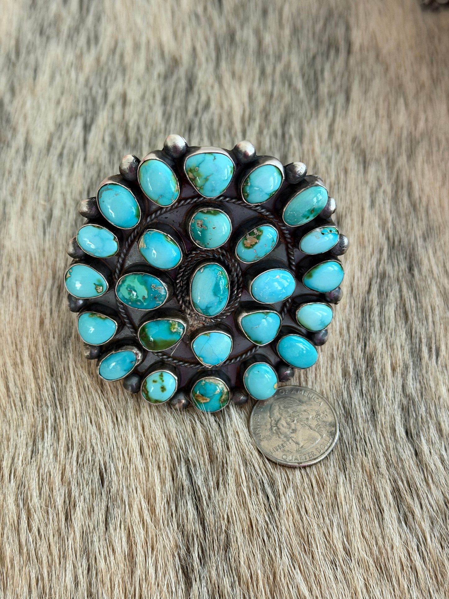 GIANT Sonoran Gold Turquoise Cluster Cuff