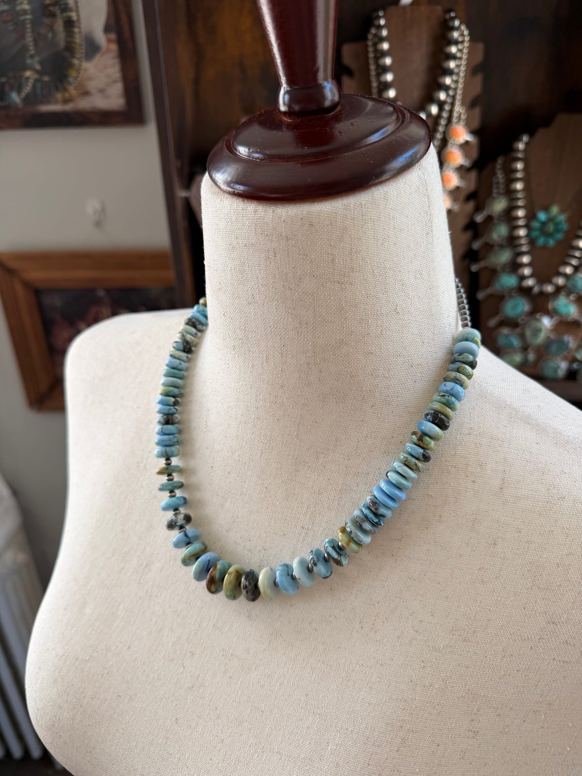 20" Golden Hills Turquoise Statement Necklace
