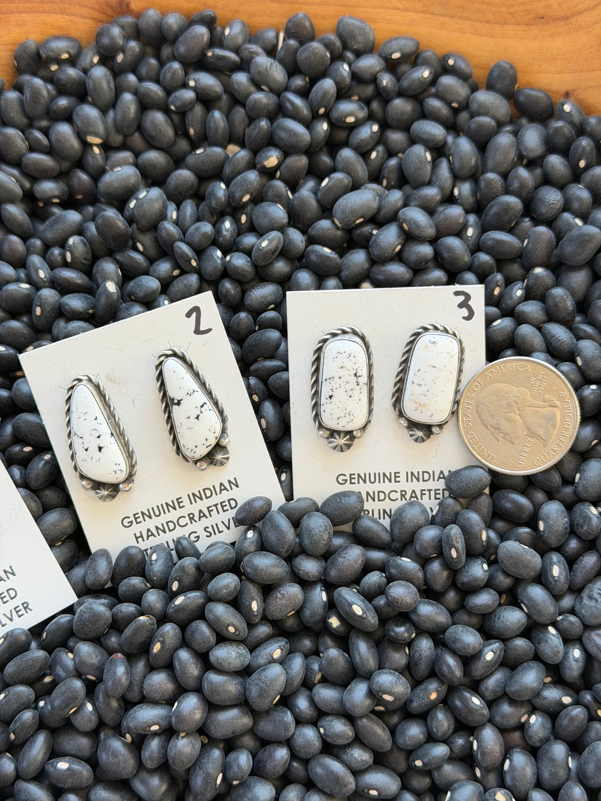 White Buffalo Stud Post Earrings