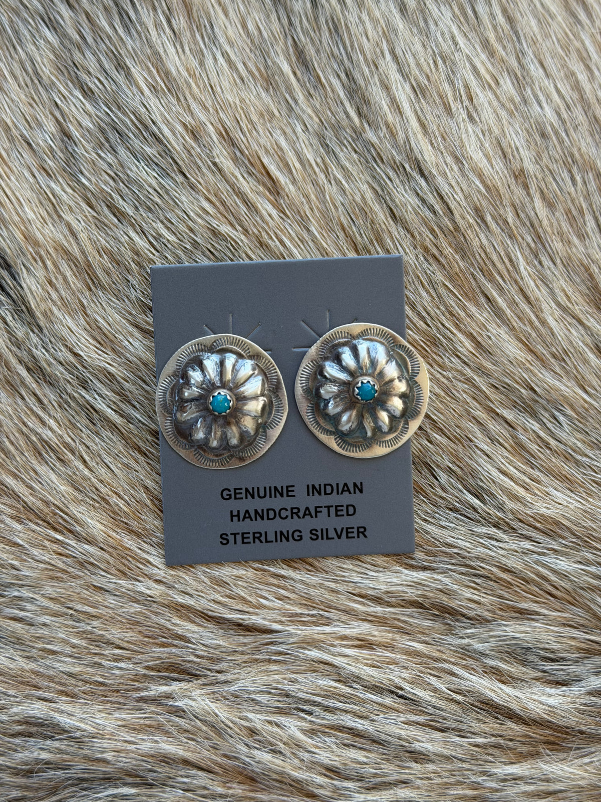 Turquoise Concho Earrings