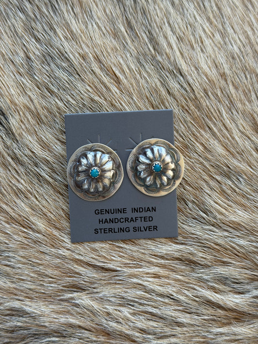 Turquoise Concho Earrings