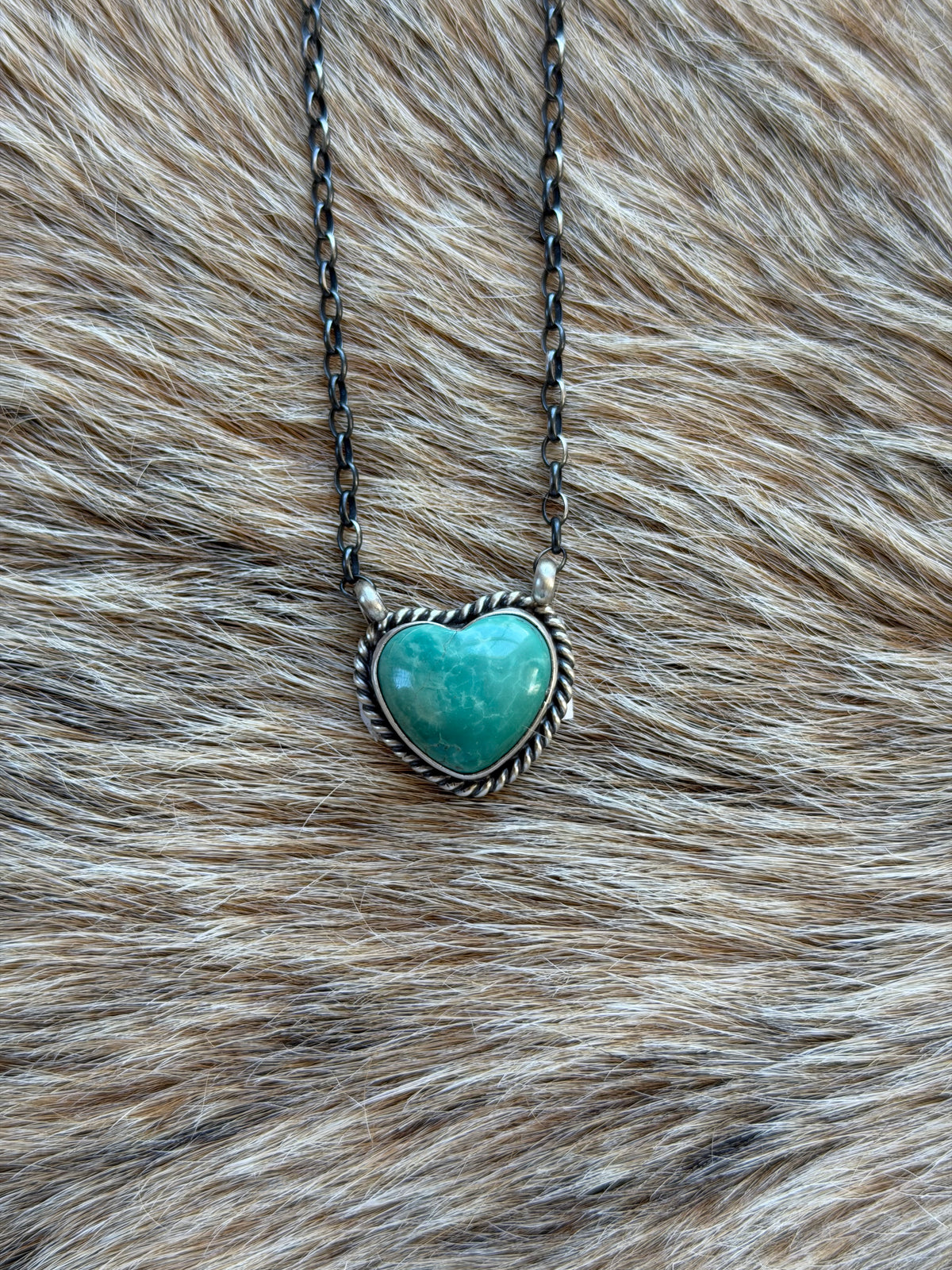 Royston Turquoise Heart Shaped Bar Necklace