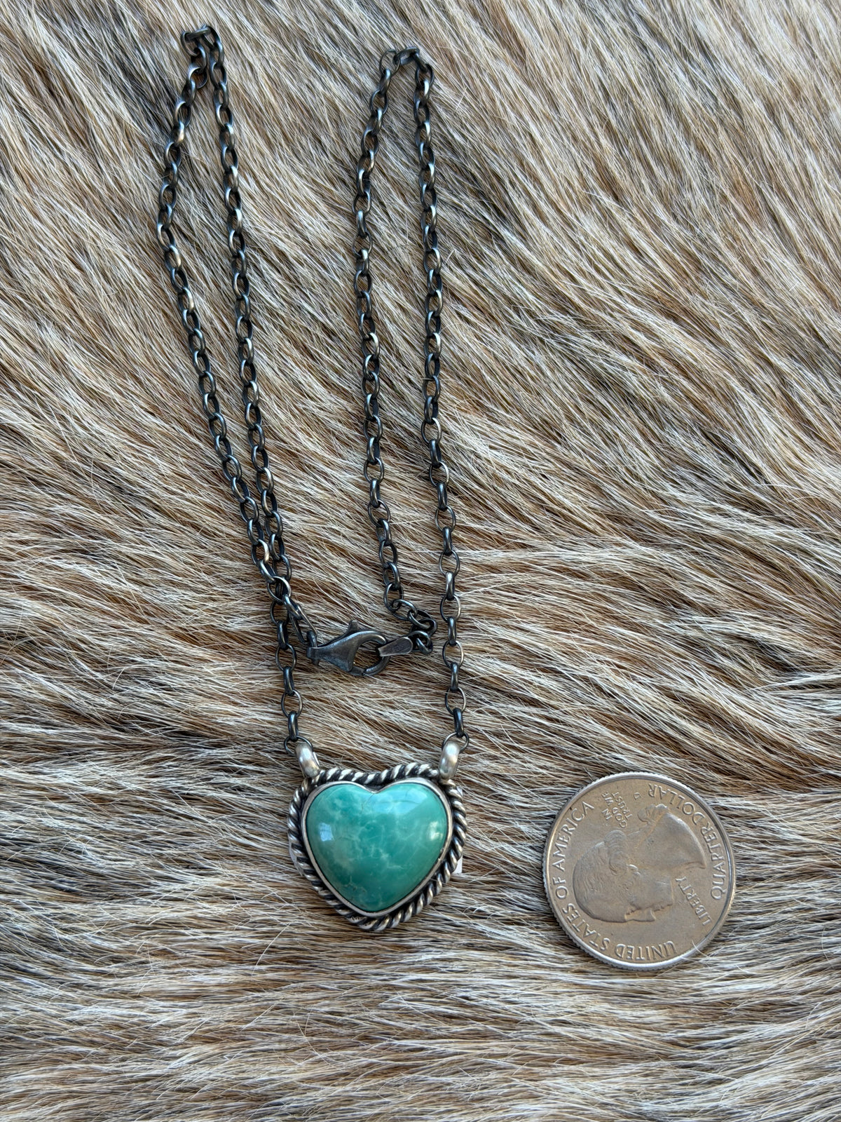 Royston Turquoise Heart Shaped Bar Necklace