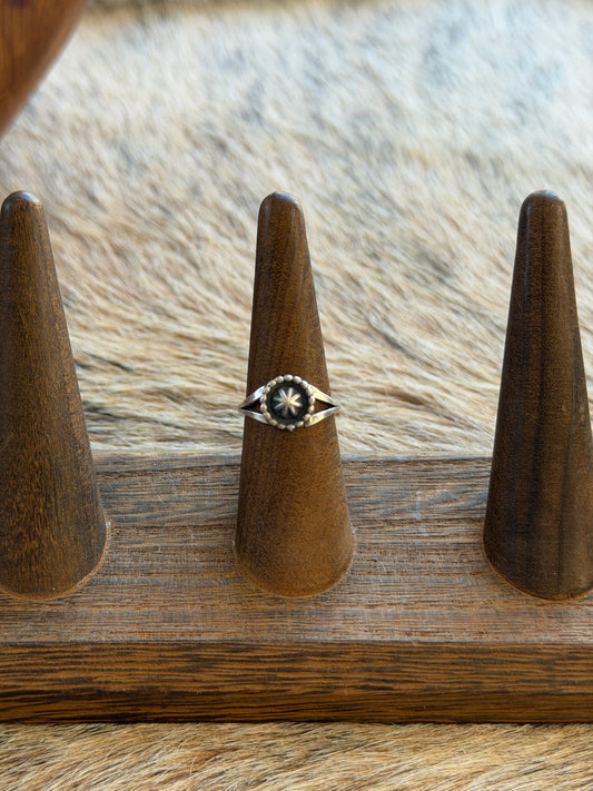 Sterling Silver Concho Dainty Ring