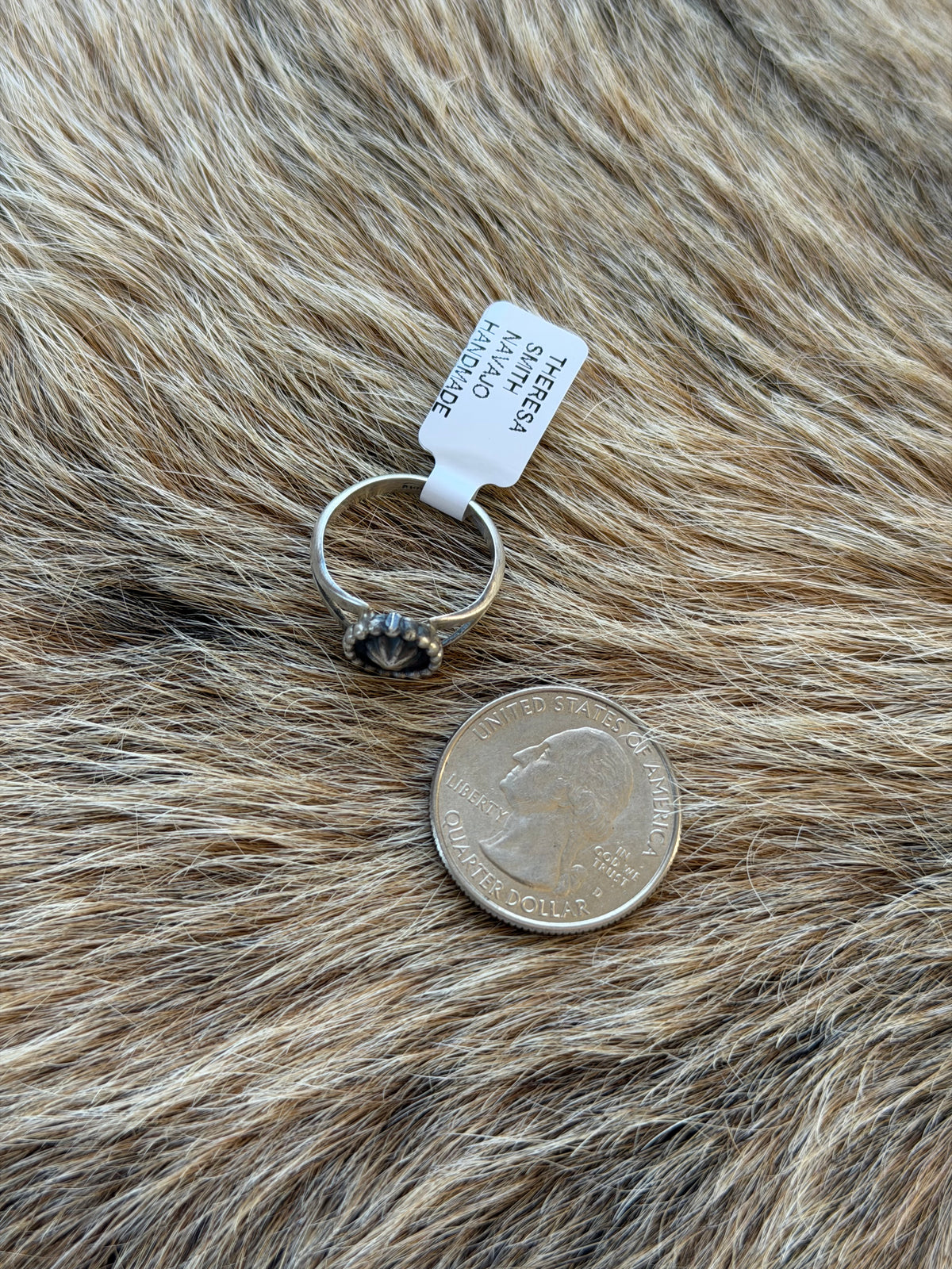 Sterling Silver Concho Dainty Ring
