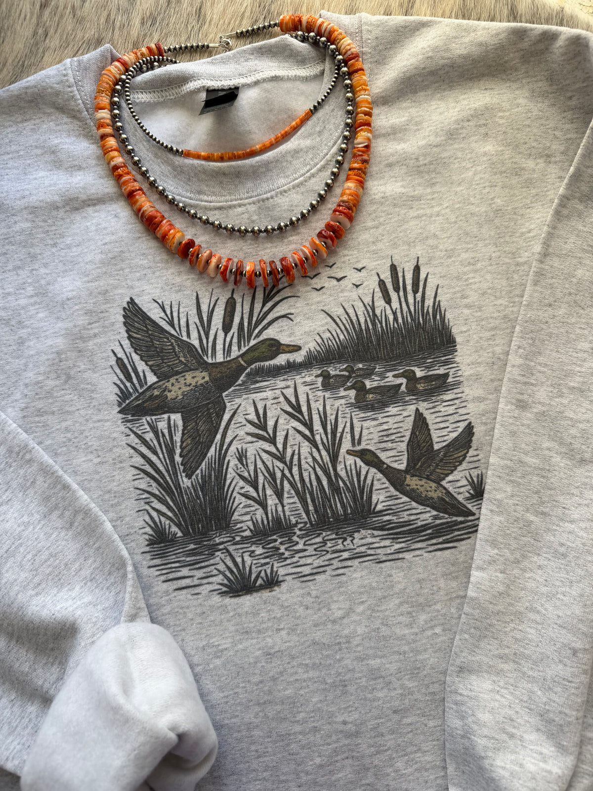 Flying Mallard Duck Hunting Crewneck