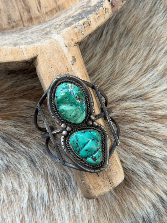 Vintage LARGE Turquoise Cuff Bracelet