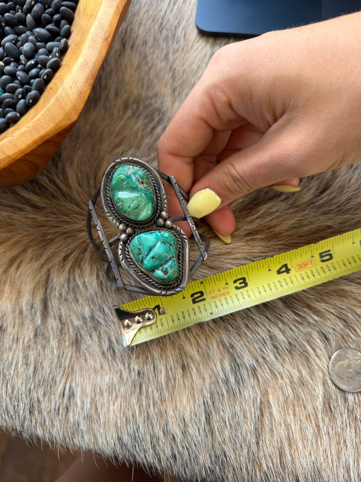 Vintage LARGE Turquoise Cuff Bracelet