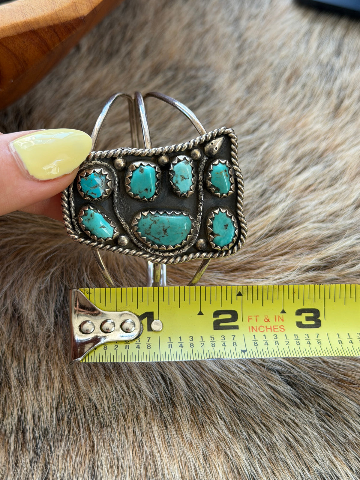 Vintage Turquoise Snake Design Cuff Bracelet