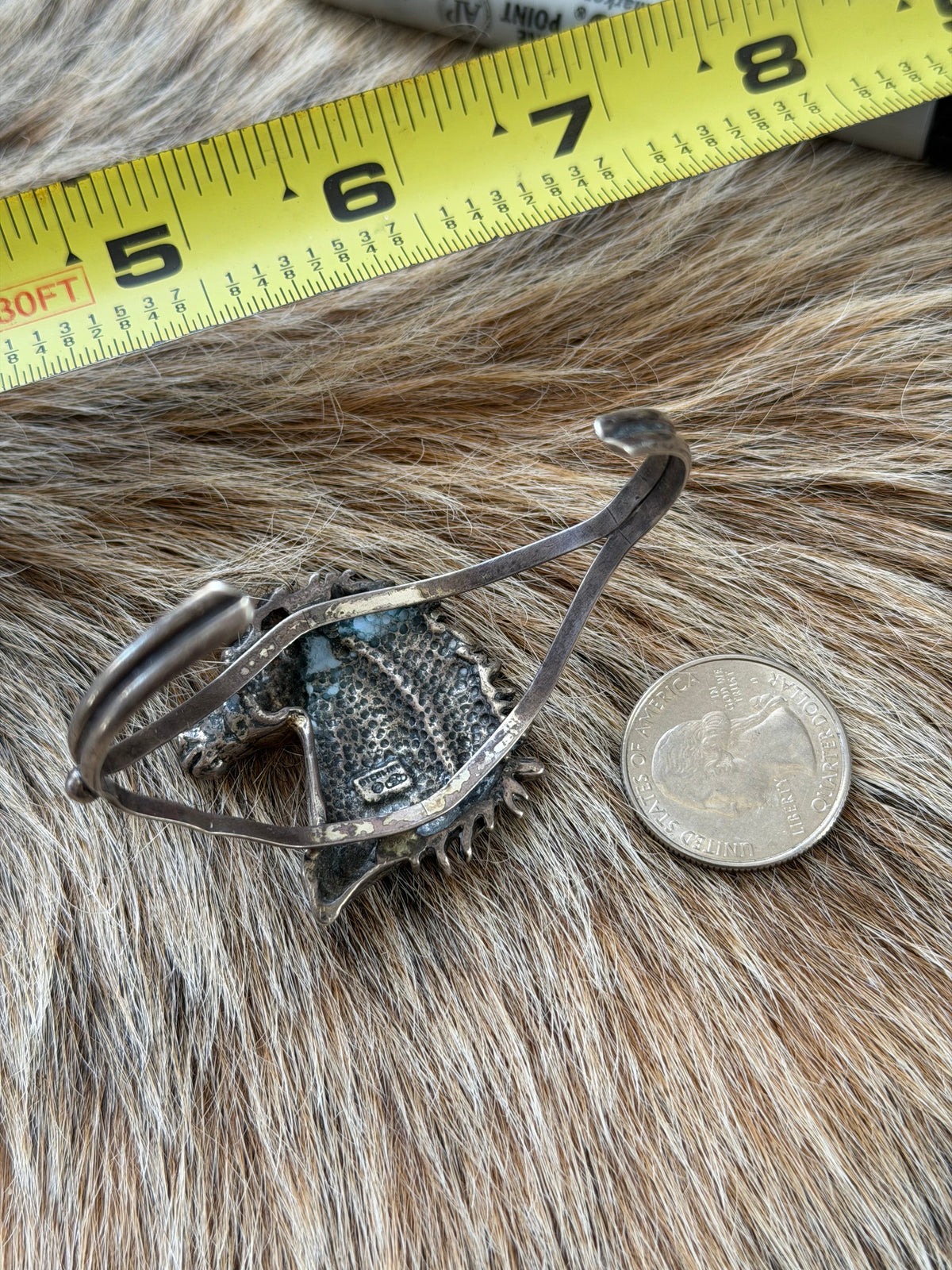 Vintage Sterling Silver Horse Cuff Bracelet