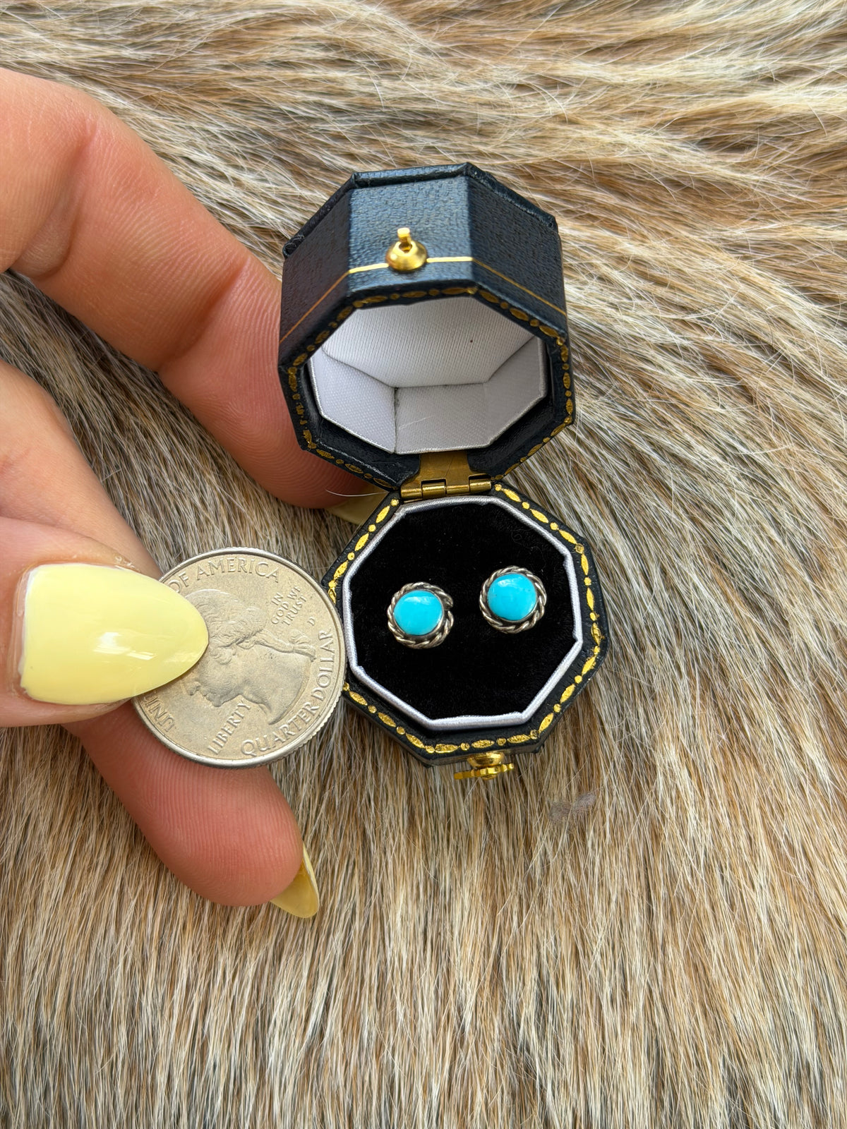 Vintage Turquoise Dainty Stud Earrings