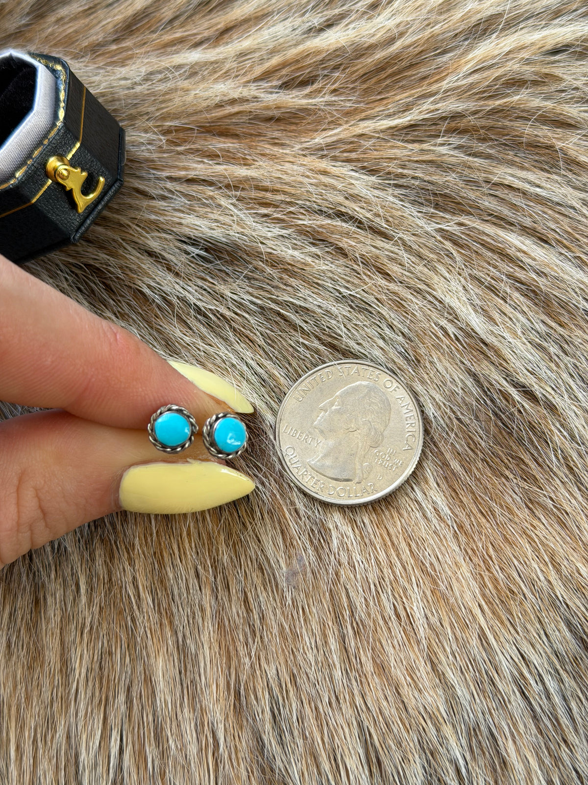 Vintage Turquoise Dainty Stud Earrings