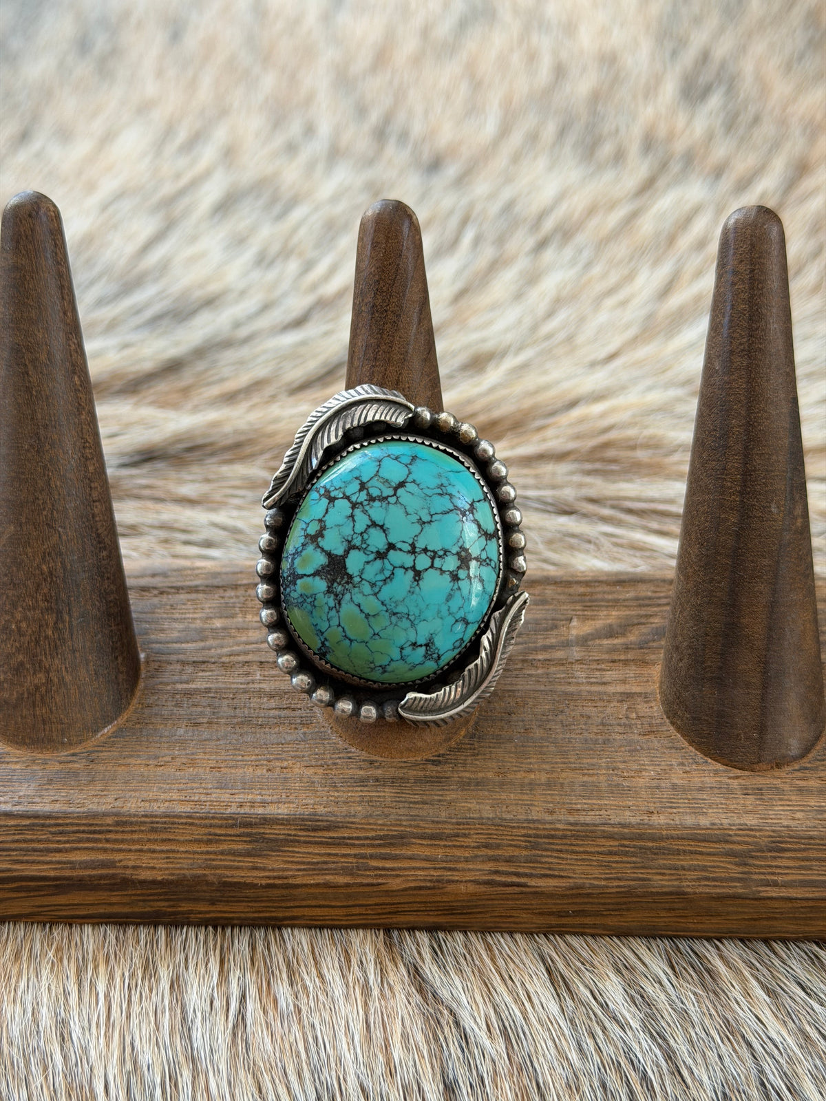 Size 9+ Vintage Large Turquoise Ring