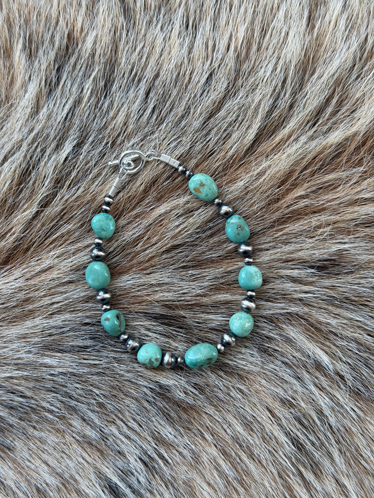 7.25" Green Turquoise Bracelet