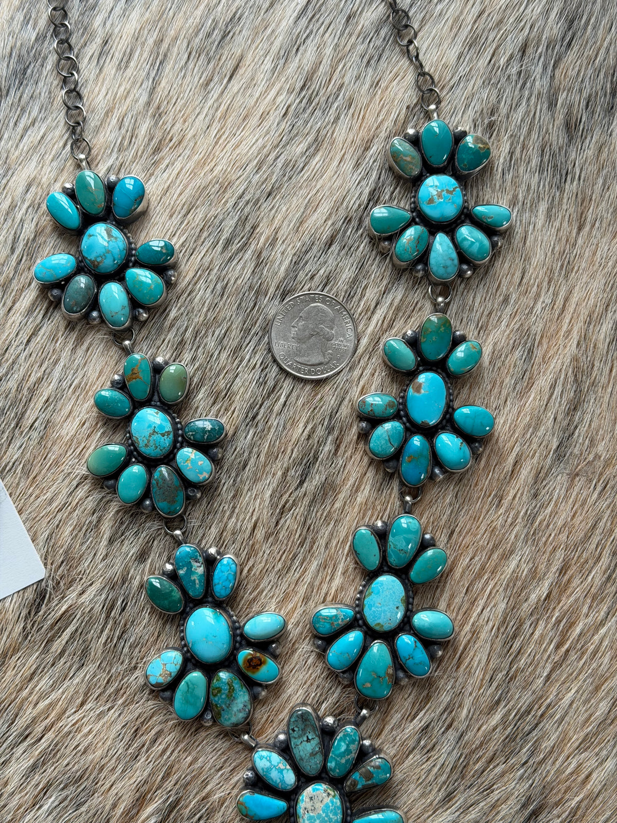 Mixed Turquoise Cluster Necklace and Earrings Set