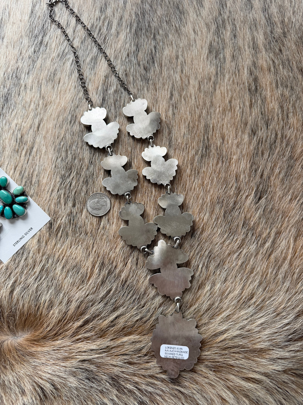 Mixed Turquoise Cluster Necklace and Earrings Set