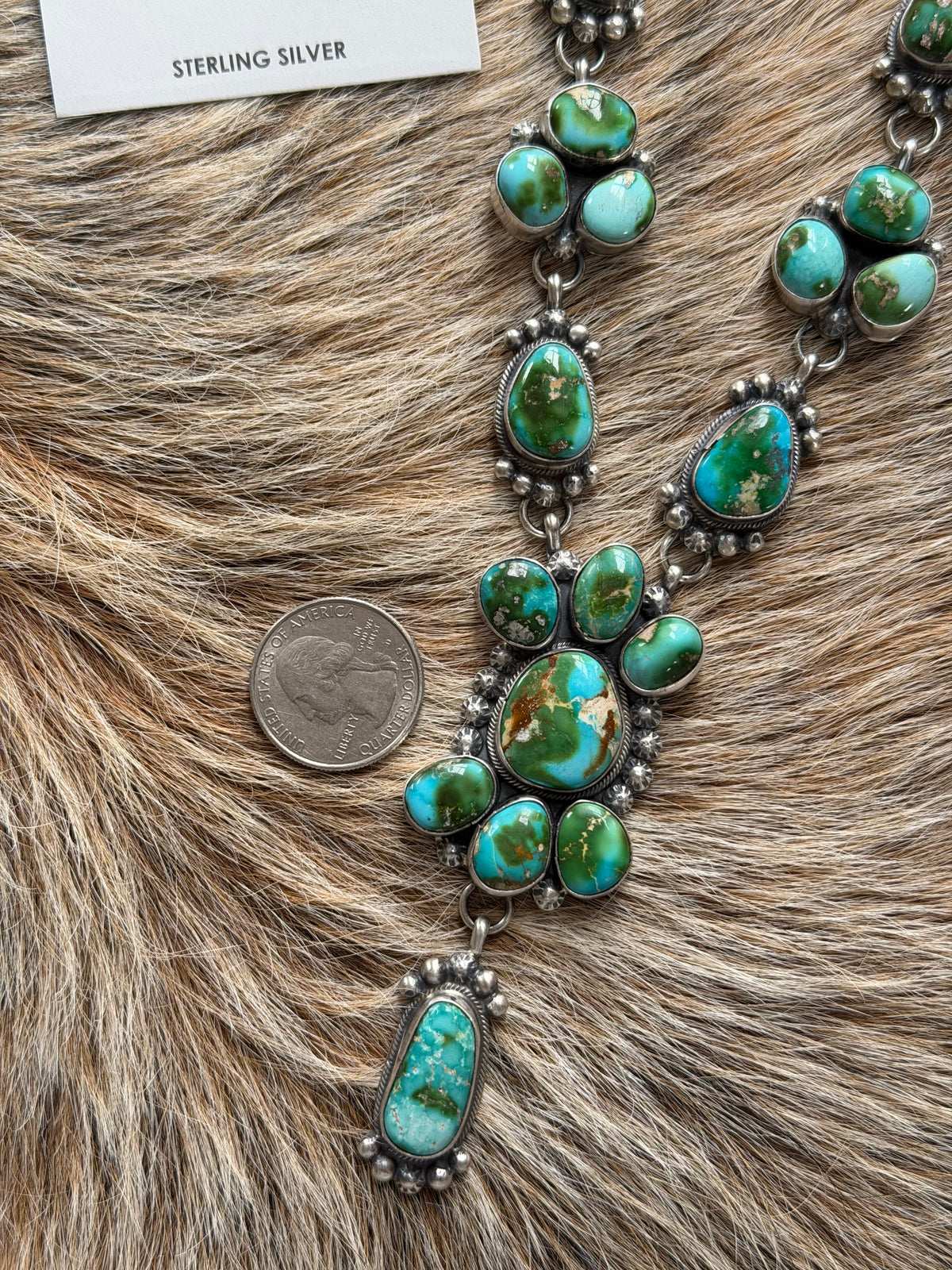 Sonoran Gold Turquoise Cluster Necklace and Earrings Set