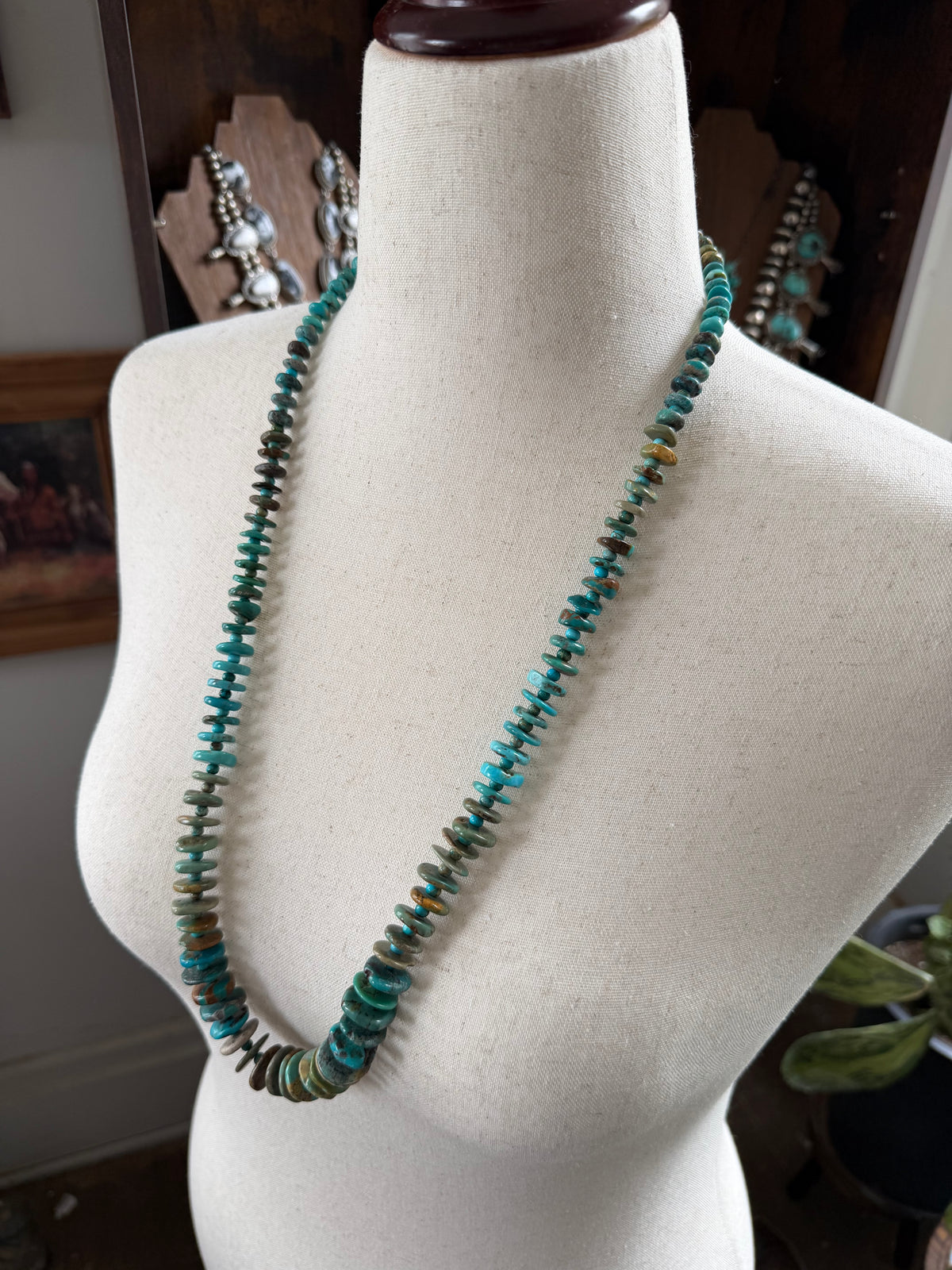 31" Kingman Turquoise Statement Necklace