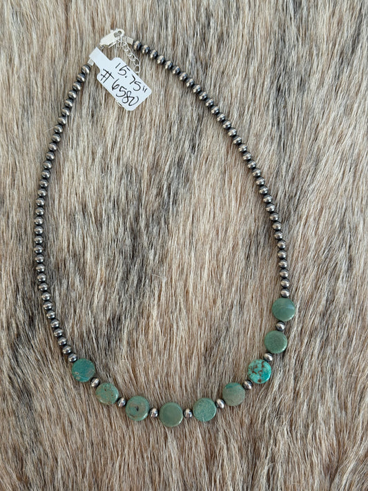 15.75" Green Turquoise Necklace