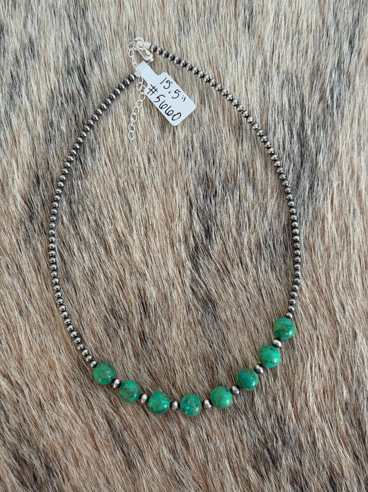15.5" Green Turquoise Necklace