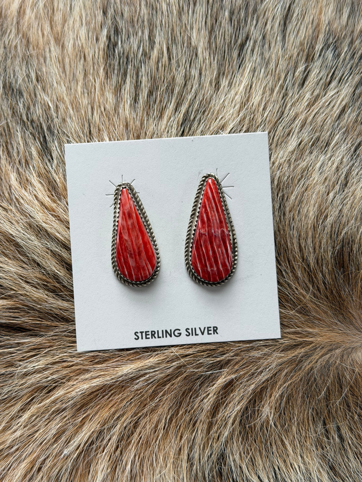 Red Spiny Oyster Shell Earrings
