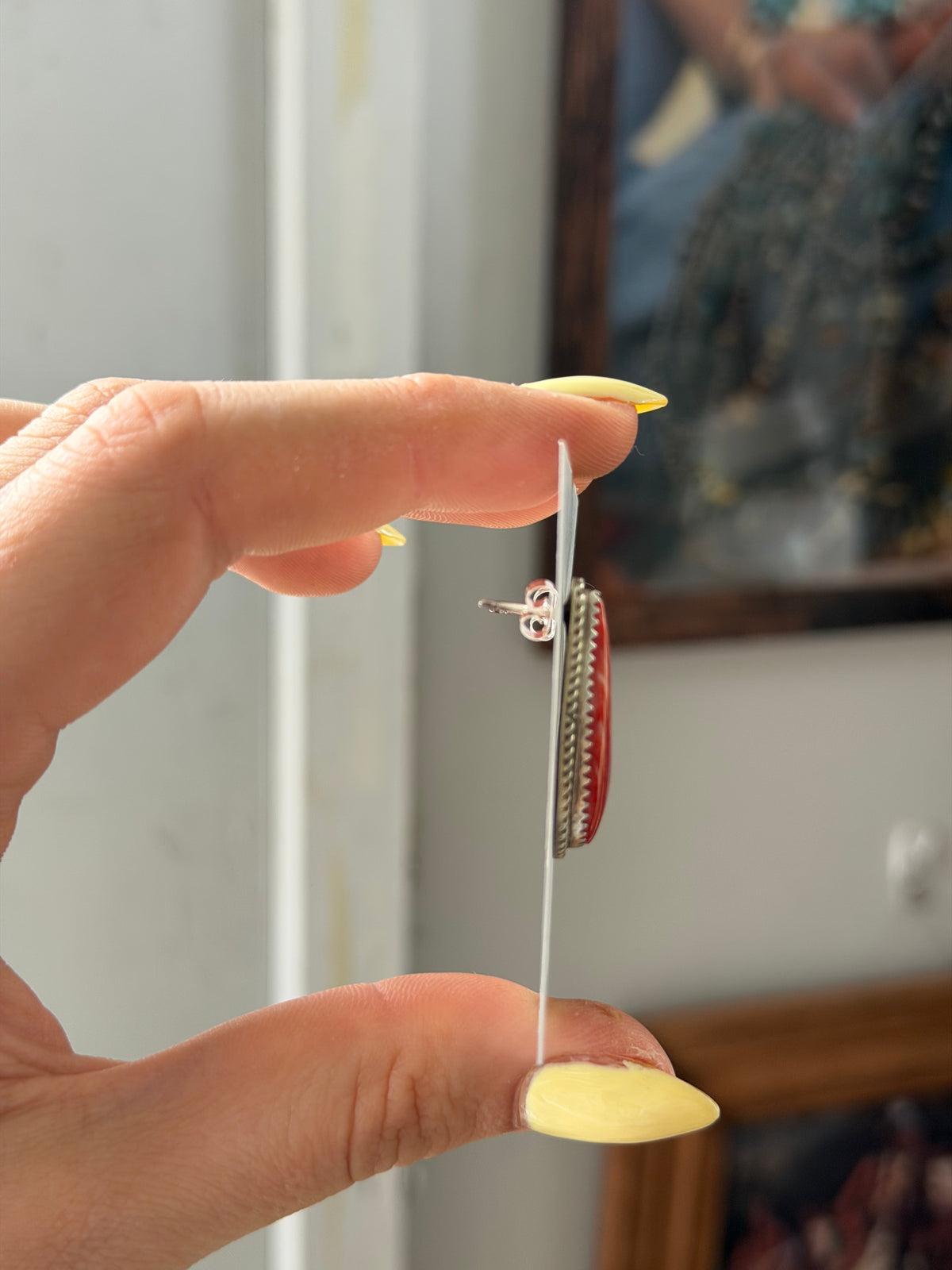 Red Spiny Oyster Shell Earrings