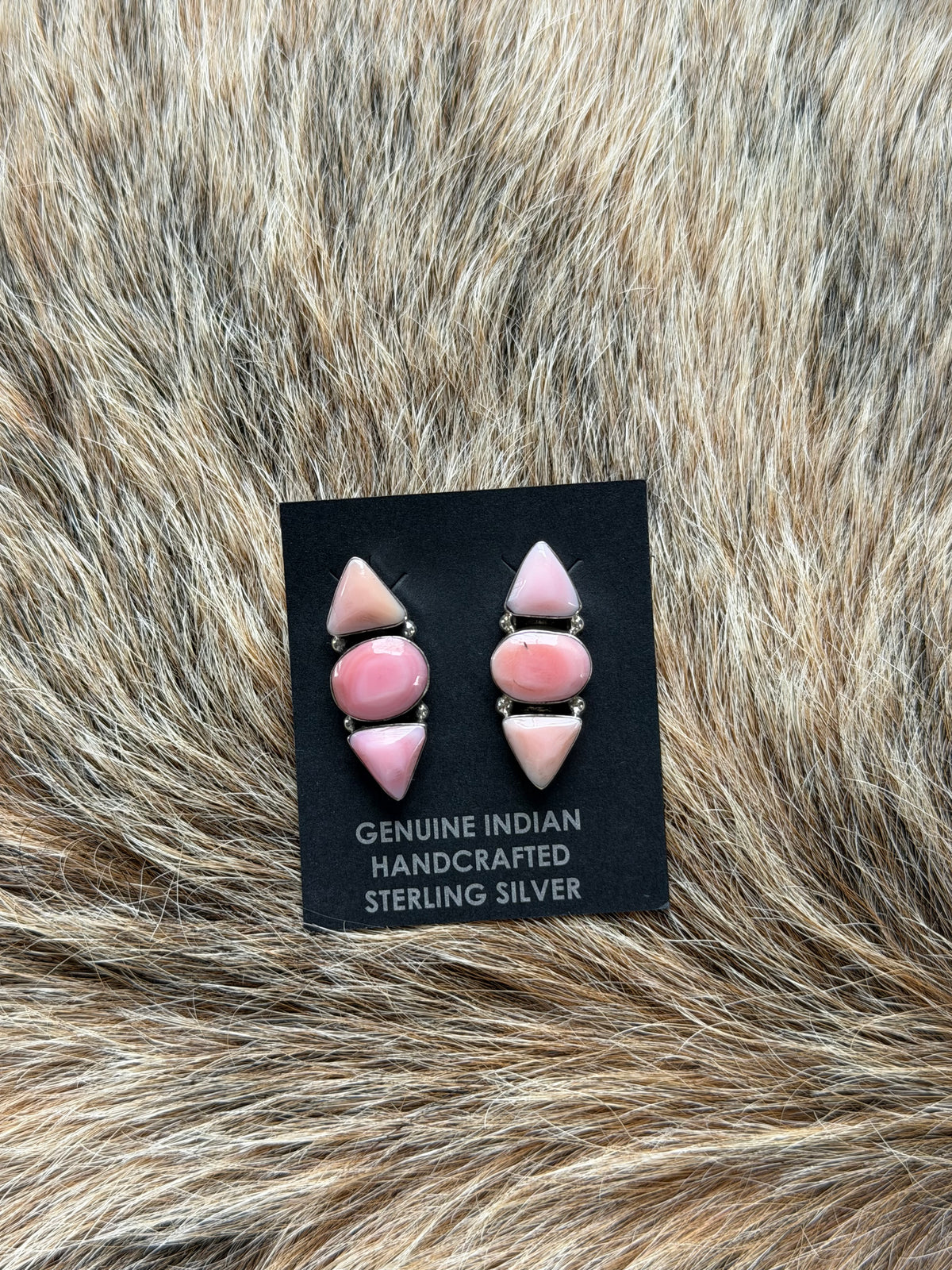 Pink Conch Cluster Stud Earrings
