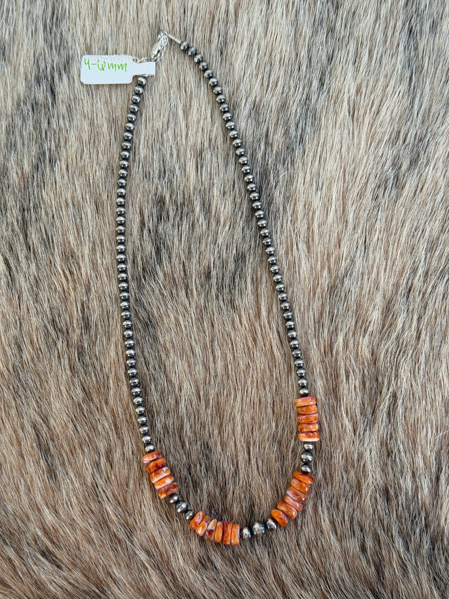17.5" Orange Spiny Necklace