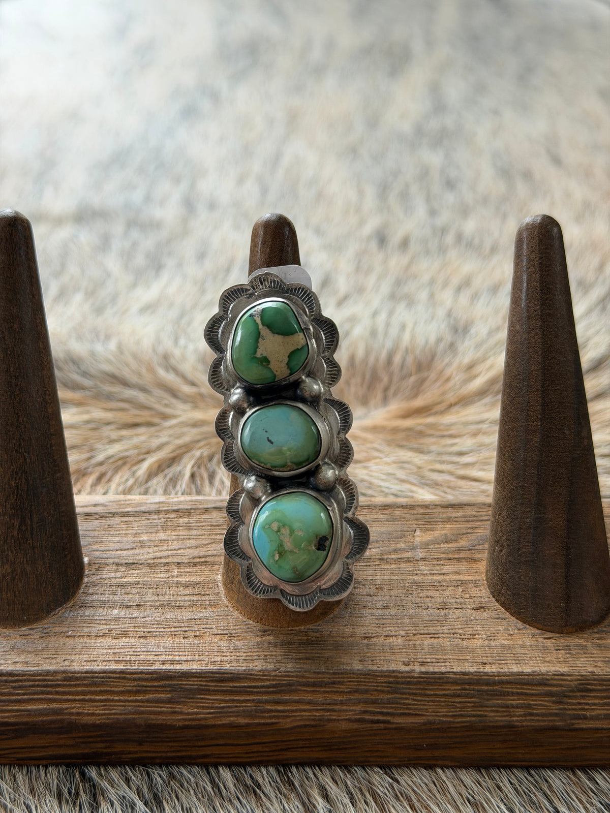 Adjustable Size 6-11 Sonoran Gold Turquoise Cluster Ring