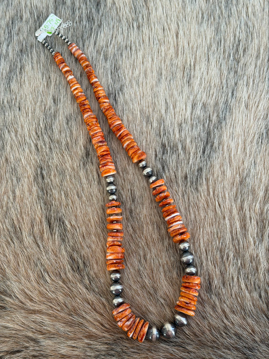 25.75" Orange Spiny Necklace