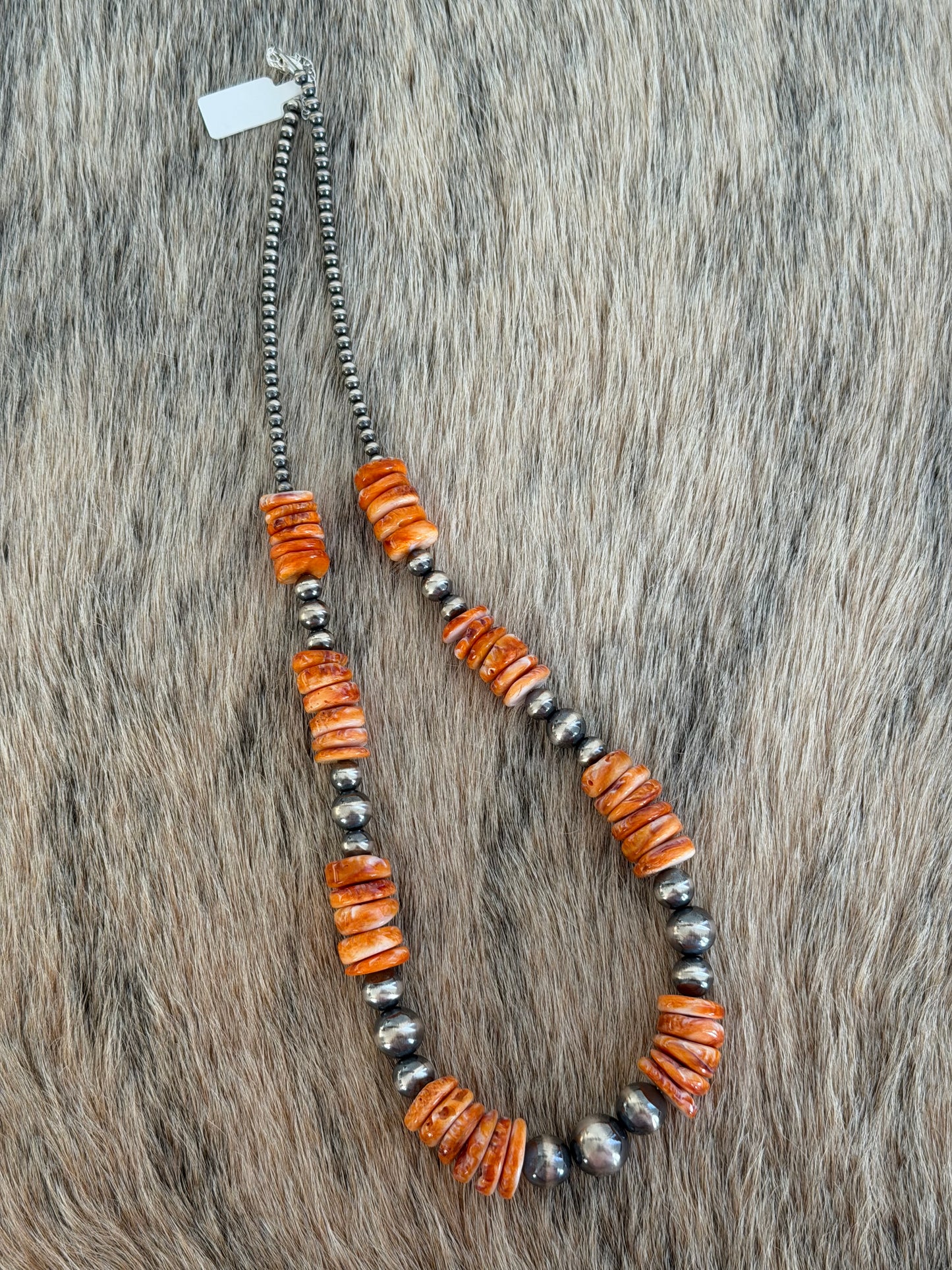 25.25" Orange Spiny Necklace