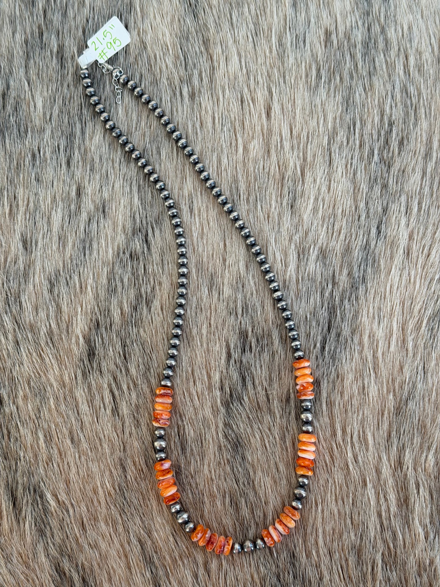 21.5" Orange Spiny Necklace
