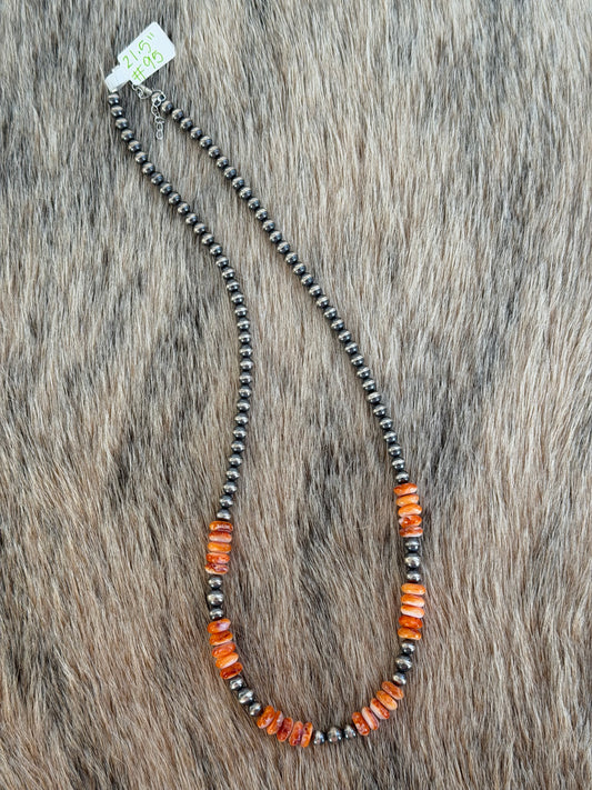 21.5" Orange Spiny Necklace