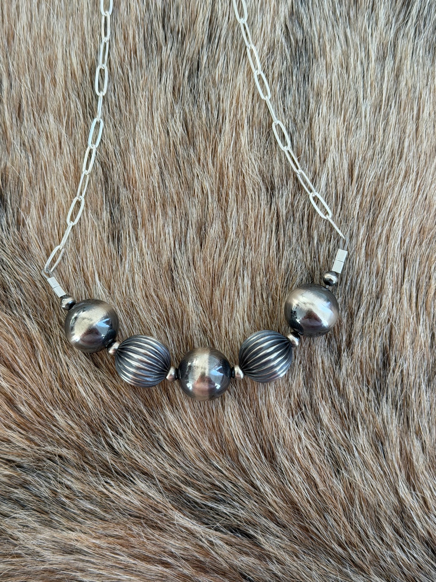 18.5" 14mm Sterling Silver Chain Bar Necklace