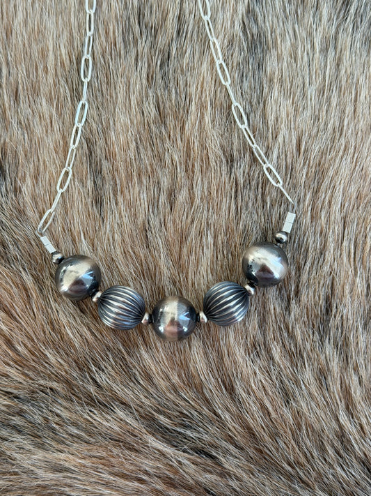 18.5" 14mm Sterling Silver Chain Bar Necklace