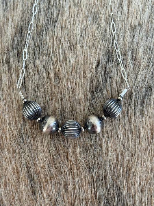 18.5" 14mm Sterling Silver Chain Bar Necklace