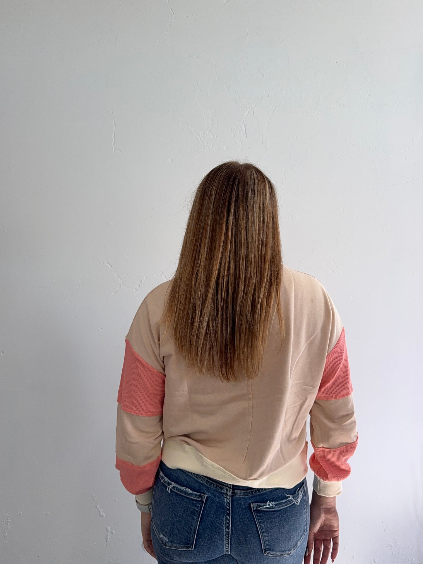 Beige Multicolored Crewneck Sweatshirt