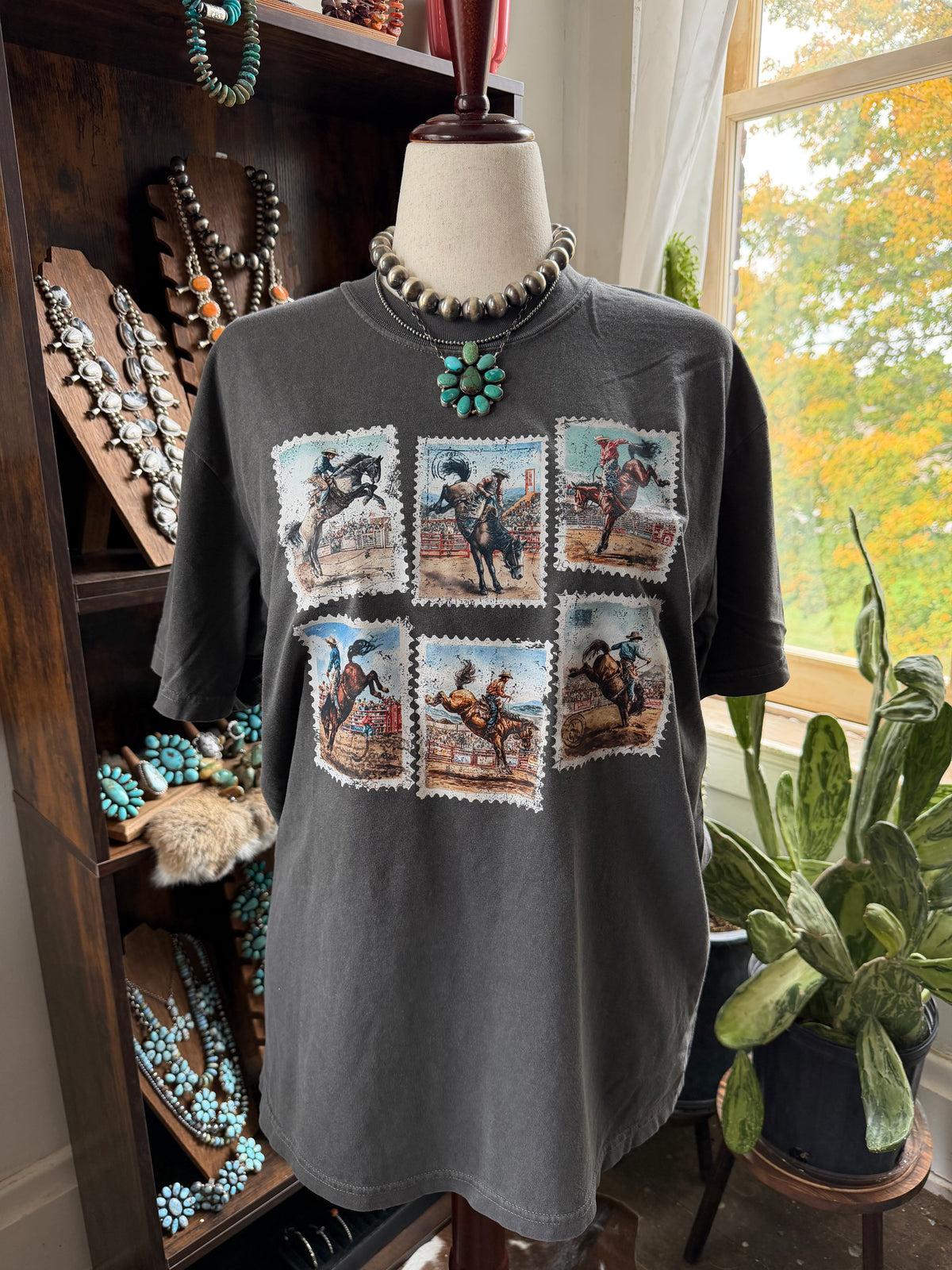 Bucking Bronc Stamp Heavyweight Unisex Tee