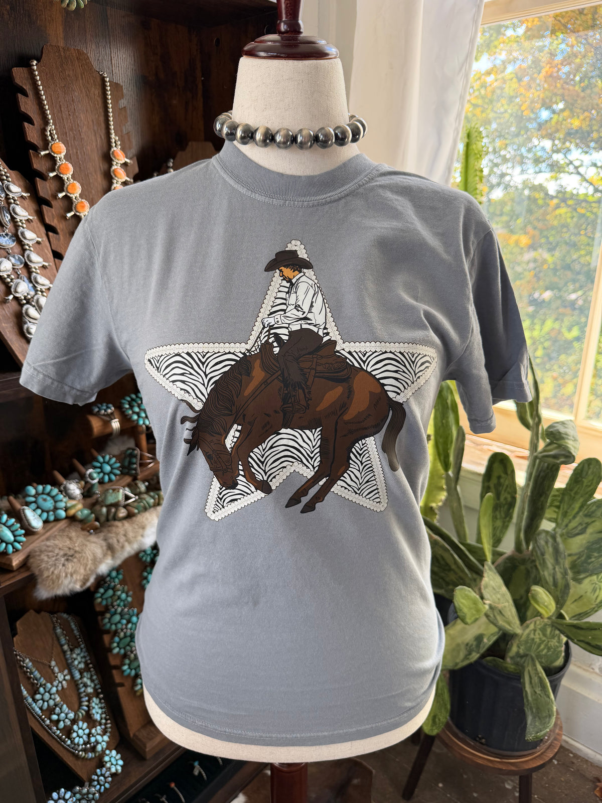 Bucking Bronc Zebra Star Tee