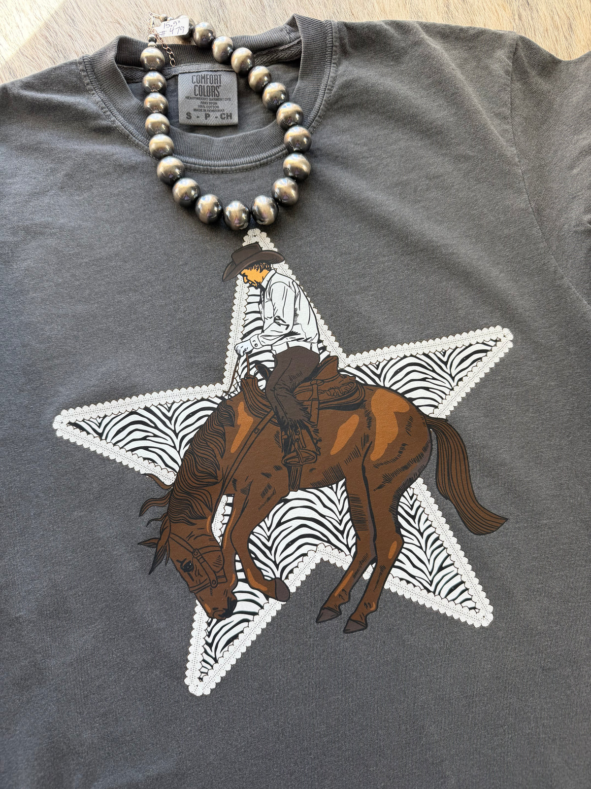 Bucking Bronc Zebra Star Tee