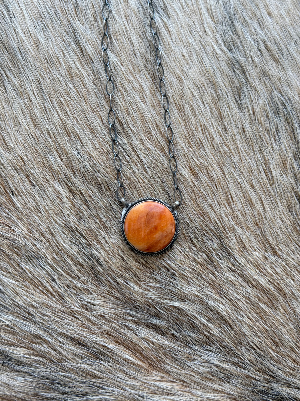 Orange Spiny Oyster Shell Necklace
