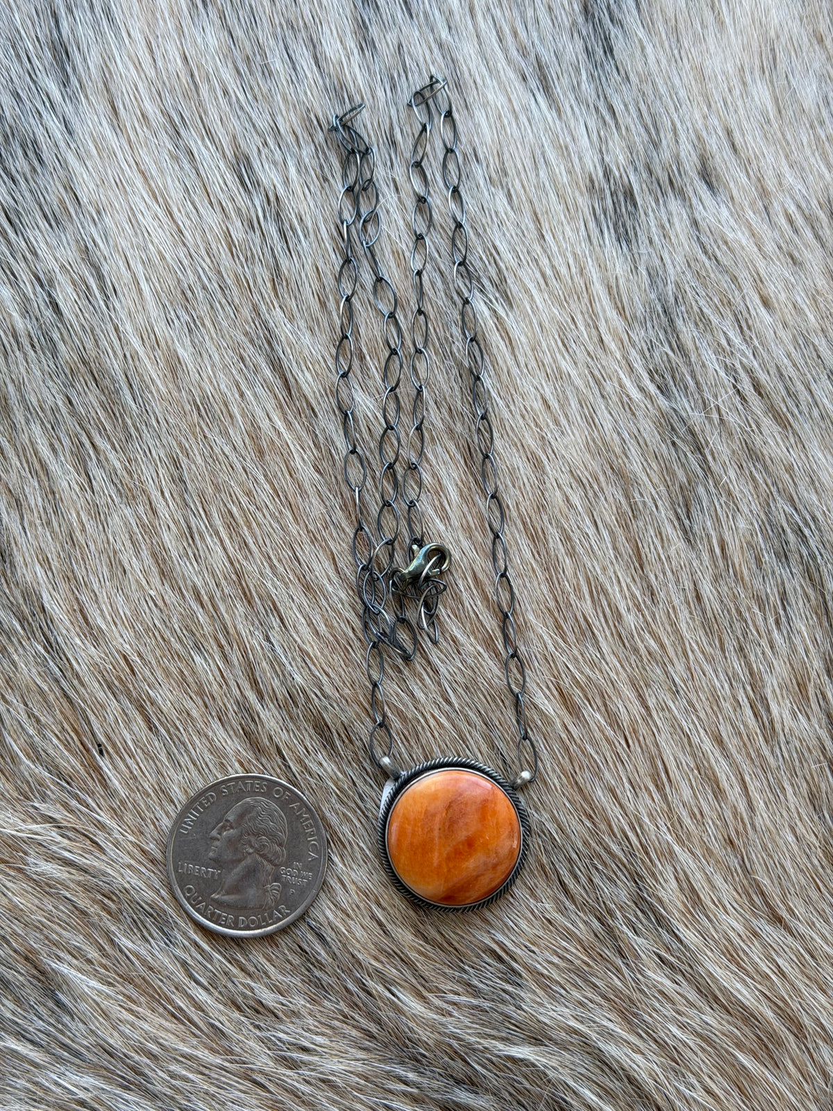 Orange Spiny Oyster Shell Necklace
