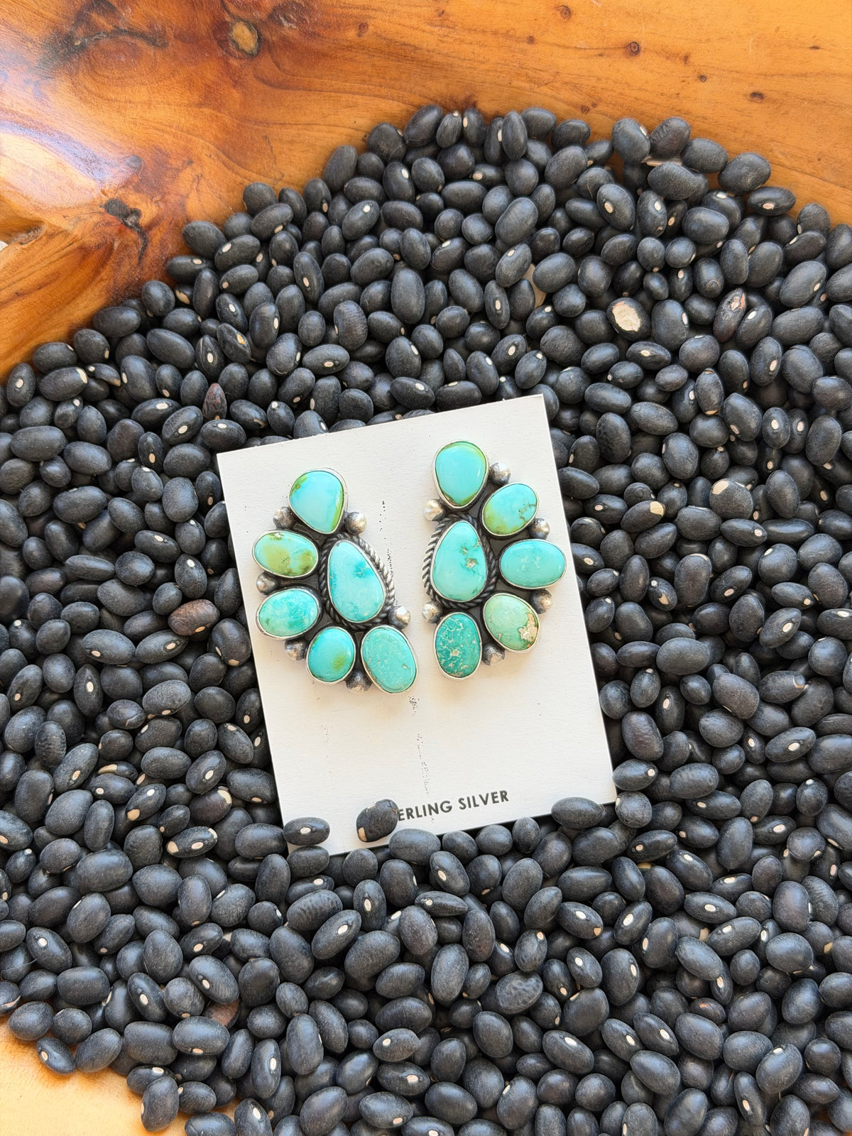Sonoran Gold Turquoise Half Cluster Earrings