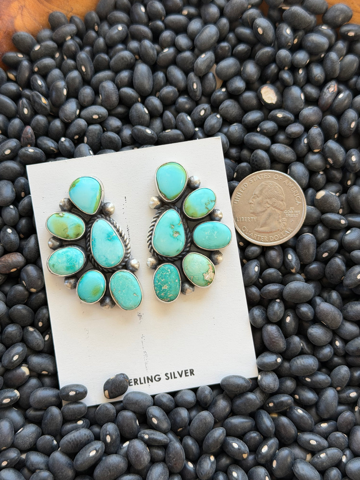Sonoran Gold Turquoise Half Cluster Earrings
