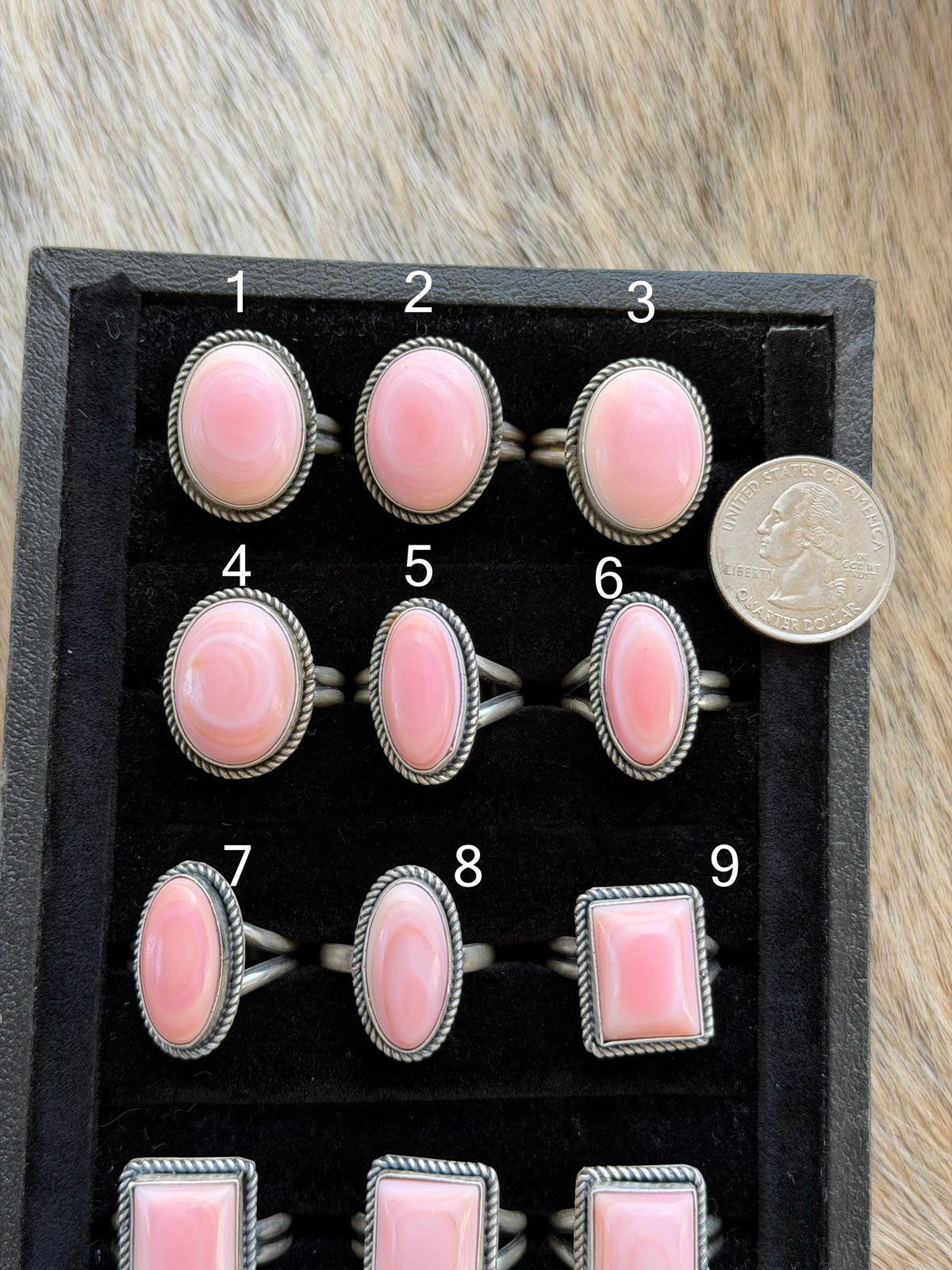 Adjustable Size 6-11 Pink Conch Ring