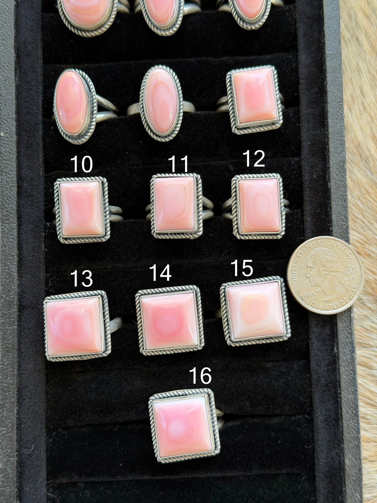 Adjustable Size 6-11 Pink Conch Ring
