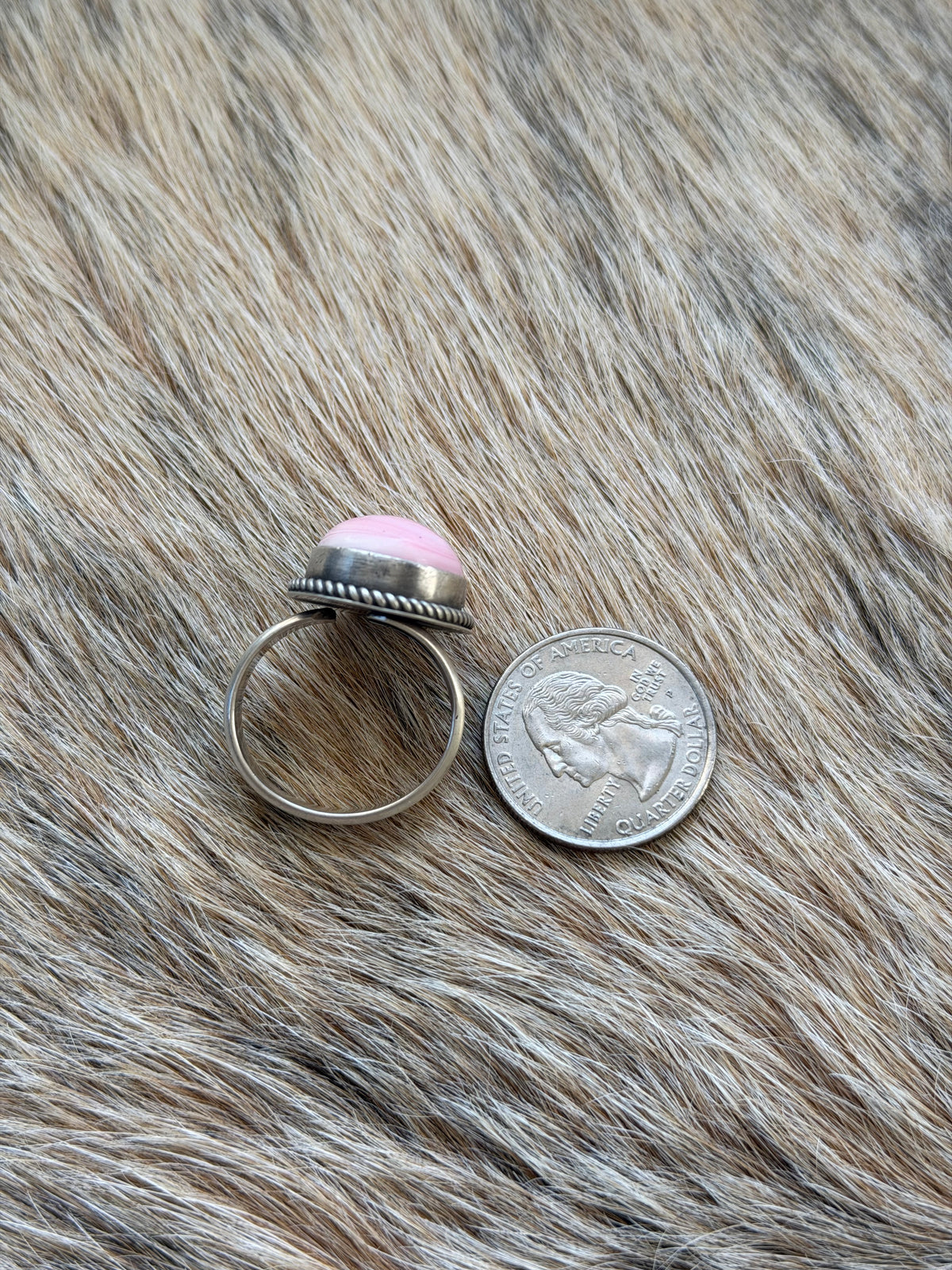 Adjustable Size 6-11 Pink Conch Ring