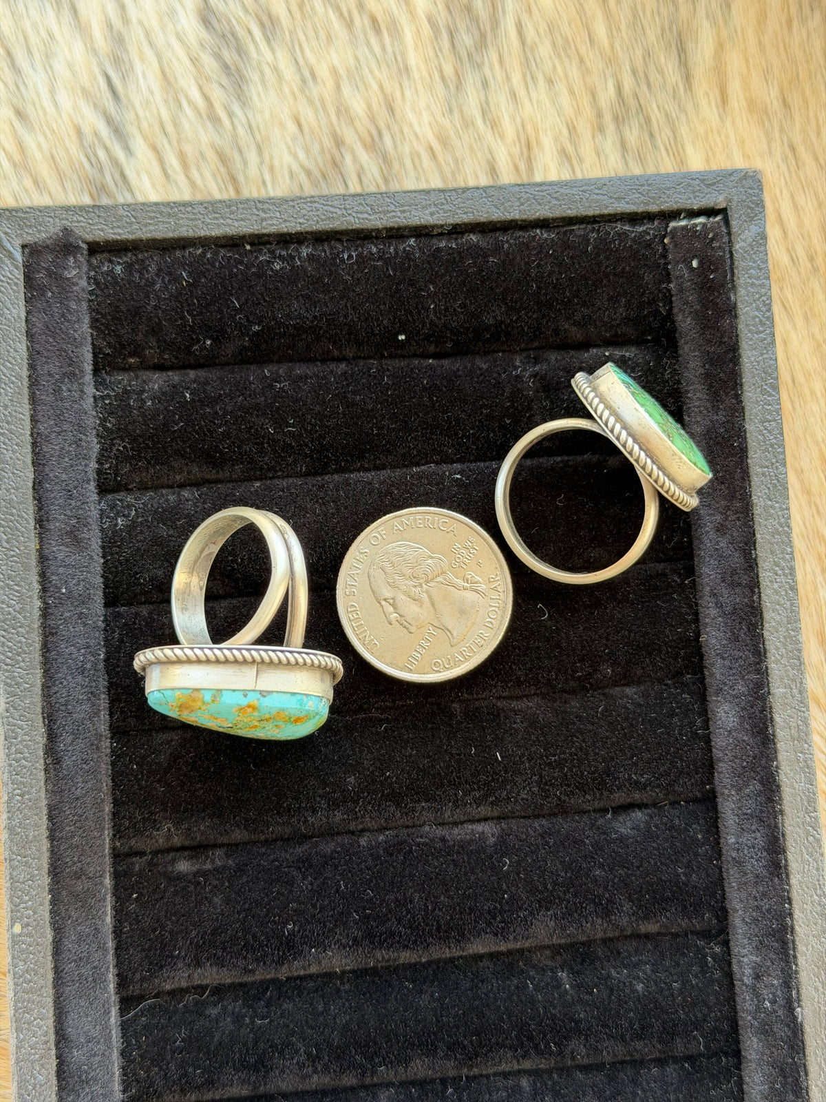Adjustable Size 6-11 Sonoran Gold Turquoise Ring